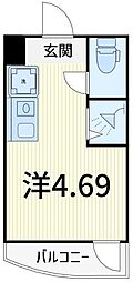 Cubekanamachi5 ワンルームの間取図画像