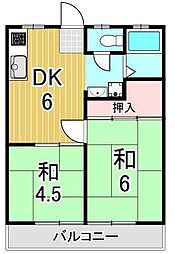 サンハイツ 2DKの間取図画像