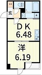 アンベリール北小岩 1DKの間取図画像