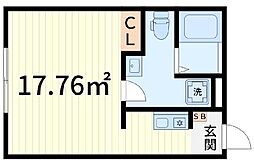 フィオーネ柴又 ワンルームの間取図画像