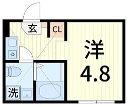 ハーモニーテラス鎌倉 ワンルームの間取図画像