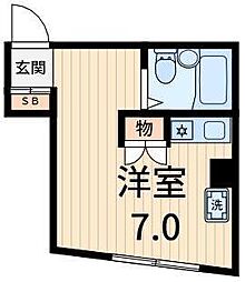 フェスティナ・レンテSATO ワンルームの間取図画像