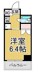 コスモ亀有5 1Kの間取図画像