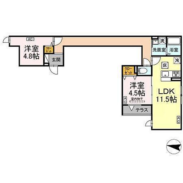 グラナーデ西亀有 202｜東京都葛飾区西亀有3丁目(賃貸アパート2LDK・2階・55.73㎡)の写真 その6