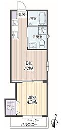 パインヒル19 1DKの間取図画像