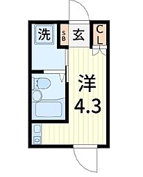 フラッツ金町 ワンルームの間取図画像