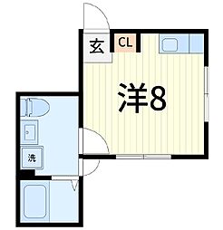 THERIVERSIDEAOTO ワンルームの間取図画像