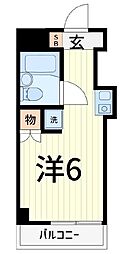 スカイコート高砂3 ワンルームの間取図画像