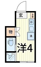 サークルハウス京成小岩 ワンルームの間取図画像