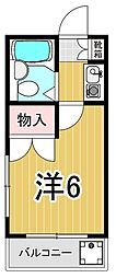 稲垣ハイツ 1Kの間取図画像
