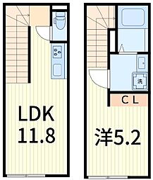 Reberty亀有 1Kの間取図画像