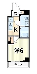 プレール・ドゥーク東京EAST 1Kの間取図画像