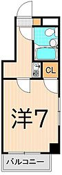 エステート亀有 1Kの間取図画像