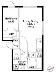 CASA PIAZZA浅草蔵前 4階1LDKの間取り