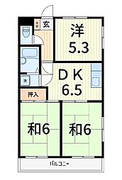 ハイツ峯岸 3DKの間取図画像