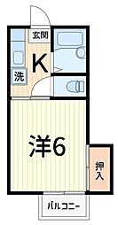 パークハイツ青戸 1Kの間取図画像