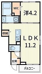 ハイムS 104 1階1LDKの間取り
