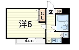 ラフォーレ金町 1Kの間取図画像