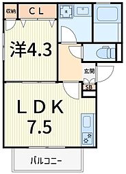 ル・ヴィラージュ北小岩 1LDKの間取図画像