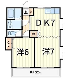 第3コーワハイツ 1Kの間取図画像