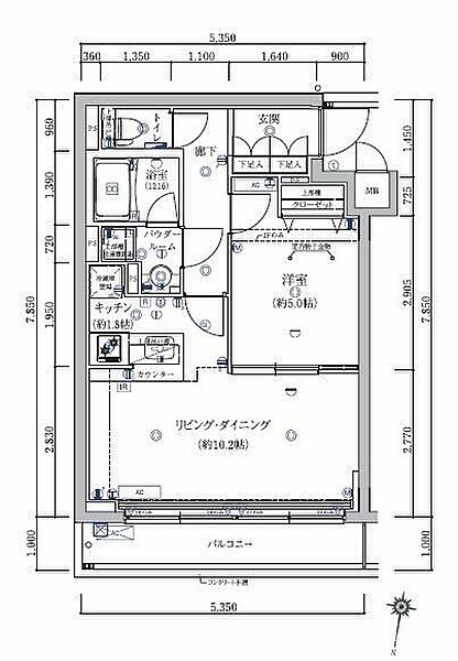 東京都品川区上大崎3丁目(賃貸マンション1LDK・1階・40.79㎡)の写真 その2