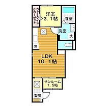 山口県山口市小郡尾崎町11-1（賃貸アパート1LDK・1階・36.25㎡） その2