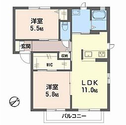 ルミエールA 2LDKの間取図画像