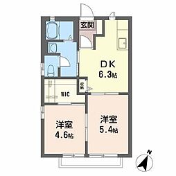 ケンタウルスγ 2DKの間取図画像