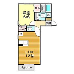 グランルミエール高砂 1LDKの間取図画像