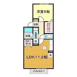 サンルーチェみほり 1LDKの間取図画像