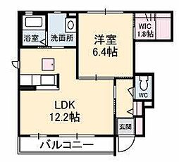 シャーメゾンウエスト 1LDKの間取図画像
