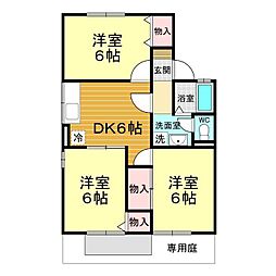 カーザ・トスカーナA 3DKの間取図画像