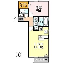 アガパンサスA 1LDKの間取図画像