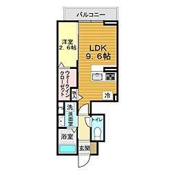 アンビシャス山口中央 1LDKの間取図画像