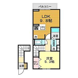 アンビシャス山口中央 1LDKの間取図画像