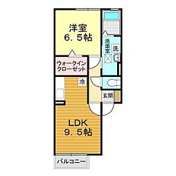 ベルゲホッホ 1LDKの間取図画像