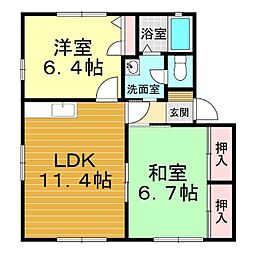 フレグランス幸之江 2LDKの間取図画像
