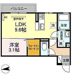 プレシア72 1LDKの間取図画像
