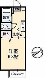 メゾンリベルテ 1Kの間取図画像