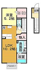 ボナールA 1LDKの間取図画像