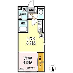 クレール72 1LDKの間取図画像