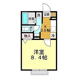 CenterRoadB 1Kの間取図画像
