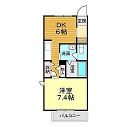 シャーメゾンLUNA 1DKの間取図画像