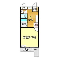 ヌーベル・モードyoshida 1Kの間取図画像