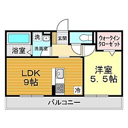ミッドレジデンスA 1LDKの間取図画像