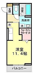 山口市小郡船倉町アパート ワンルームの間取図画像