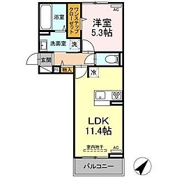 フェリックス葵 1LDKの間取図画像
