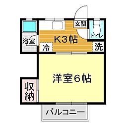 エイトハイツ 1Kの間取図画像