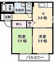 山口県山口市矢原1206-2（賃貸アパート2K・2階・43.01㎡） その2