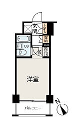 メインステージ多摩川駅前 ワンルームの間取図画像
